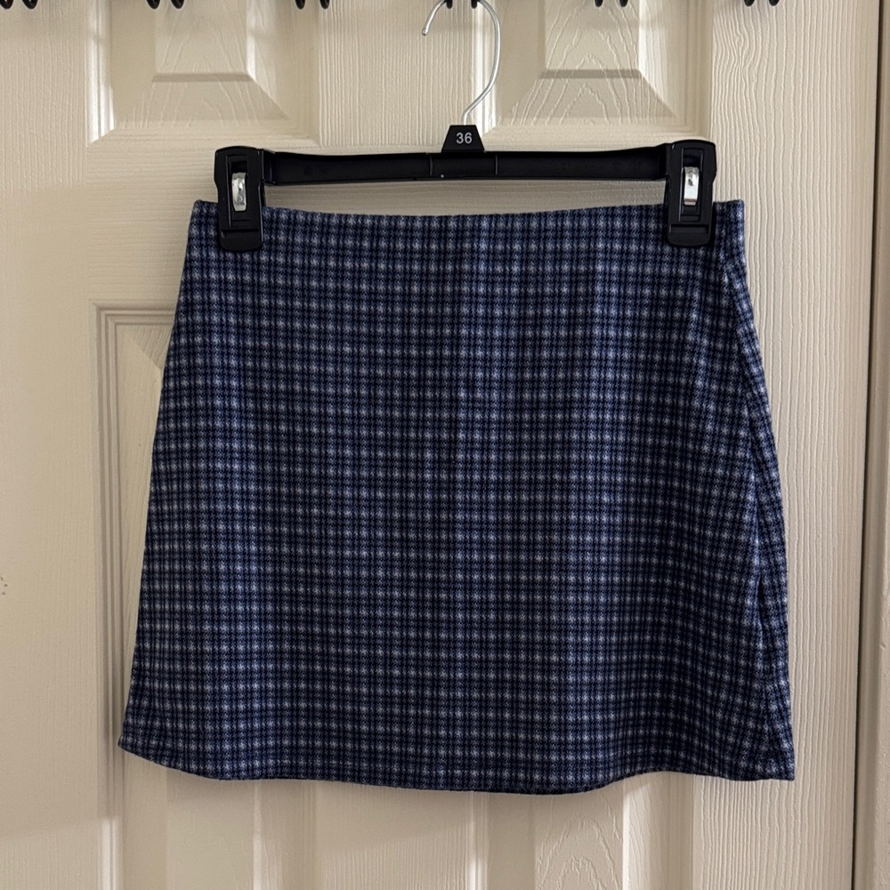 Blue checkered urban outfitters skirt